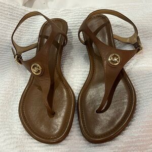 Brand new Michael Kors, wedge sandals, light brown/luggage